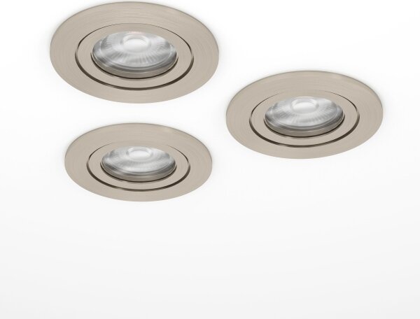 Eglo 902268 - Set de 3 spoturi LED încastrate BARRANCO, LED 4,8W, 230V, crom
