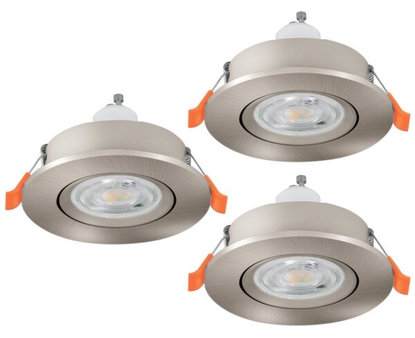 Eglo 902246 - Set 3x spot LED încastrat BARRANCO 1xGU10/4,5W/230V crom