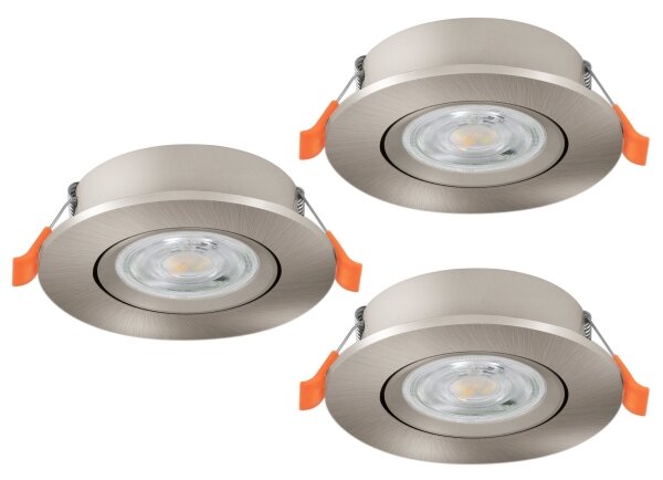 Eglo 902268 - Set de 3 spoturi LED încastrate BARRANCO, LED 4,8W, 230V, crom