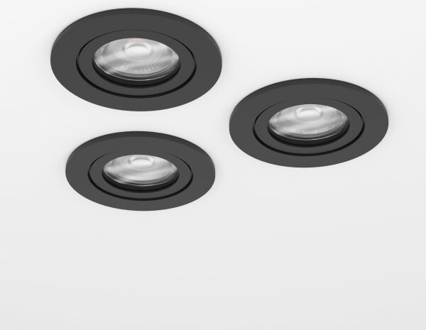 Eglo 902265 - Set 3x spoturi LED încastrate BARRANCO LED/4,8W/230V negru