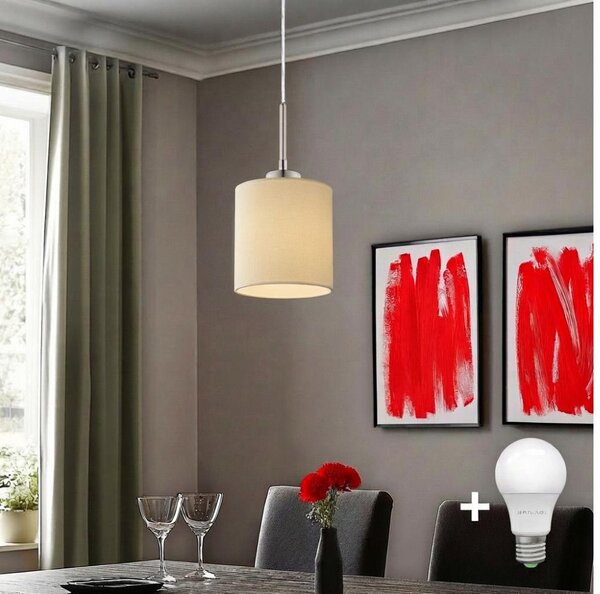 Eglo - Pendul LED TUNJA pe cablu, 1xE27/60W/230V, crem