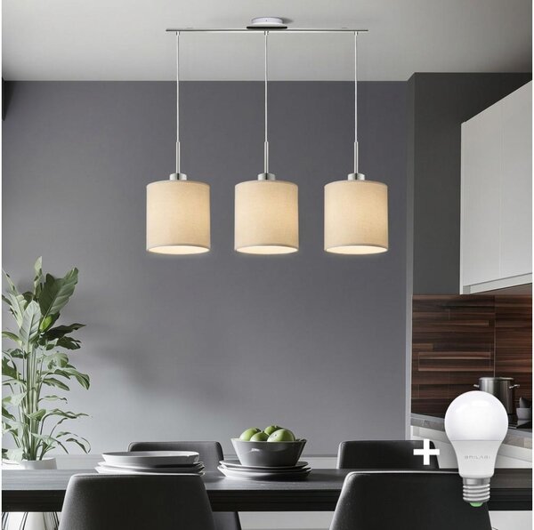 Eglo - Lustră LED TUNJA suspendată pe cablu, 3xE27/60W/230V, crem