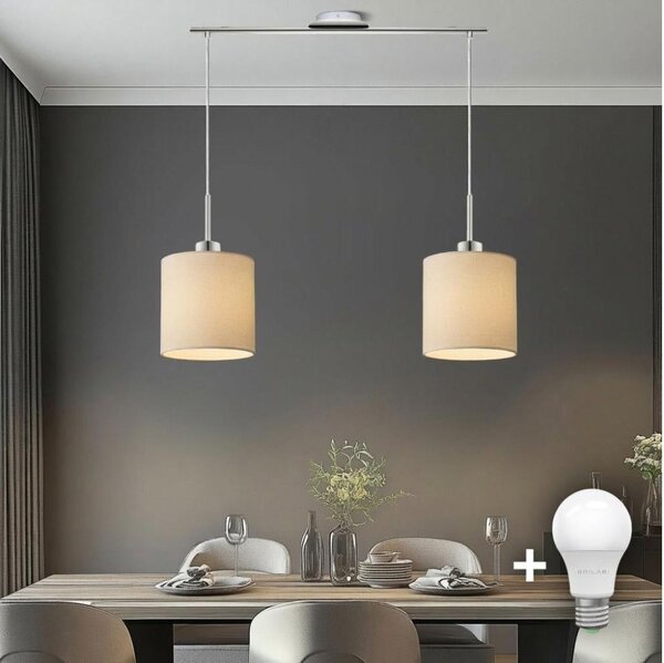 Eglo - Lustră LED pe cablu TUNJA, 2xE27/60W/230V, crem