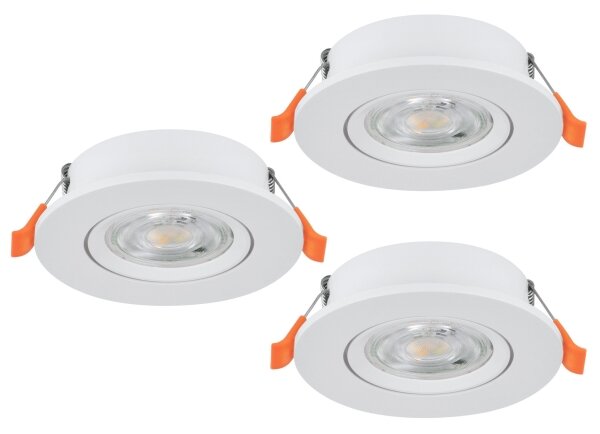 Eglo 902262 - Set 3x spoturi LED încastrate BARRANCO, 4,8 W, 230 V, alb
