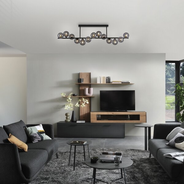 Schöner Wohnen DUBAI 14505-18 - Lustră LED pe tijă, 13xG9/3W/230V, negru/fumuriu