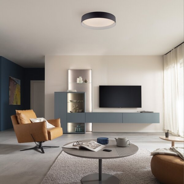 Schöner Wohnen 14594-18 - Plafonieră LED dimabilă TAVOLI LED/20W/230V neagră+telecomandă