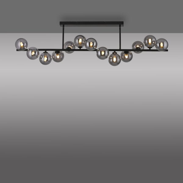 Schöner Wohnen DUBAI 14505-18 - Lustră LED pe tijă, 13xG9/3W/230V, negru/fumuriu