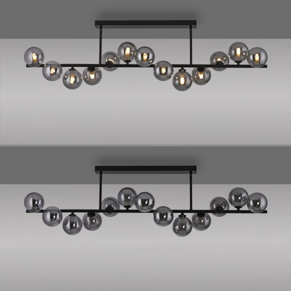 Schöner Wohnen DUBAI 14505-18 - Lustră LED pe tijă, 13xG9/3W/230V, negru/fumuriu