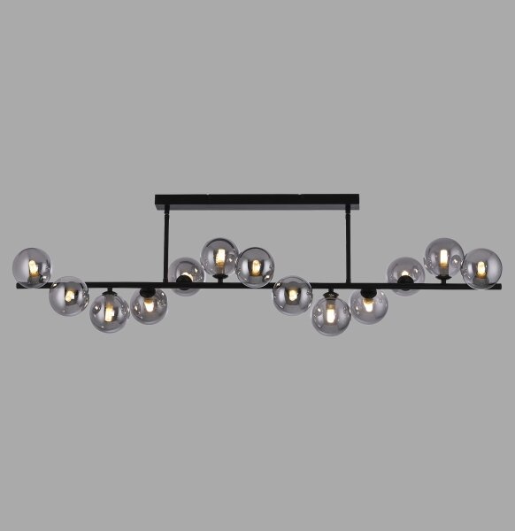 Schöner Wohnen DUBAI 14505-18 - Lustră LED pe tijă, 13xG9/3W/230V, negru/fumuriu