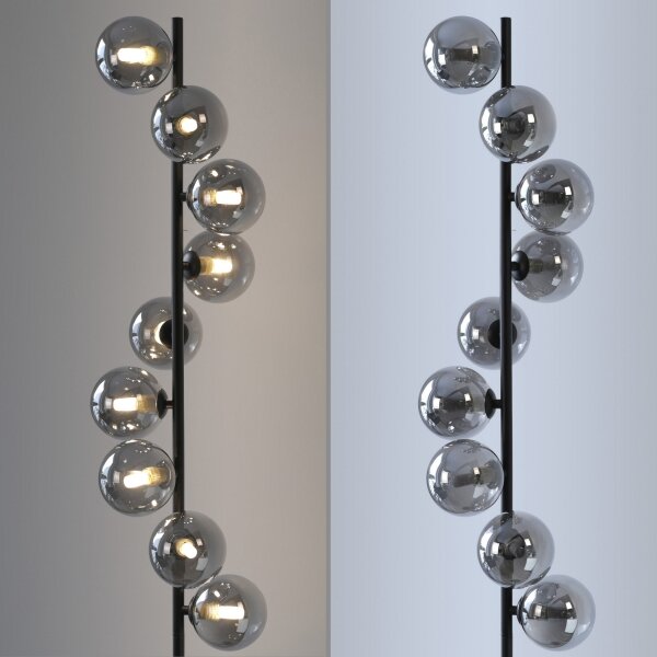 Schöner Wohnen 14506-18 - Lampadar LED DUBAI 9xG9/3W/230V negru/fumuriu