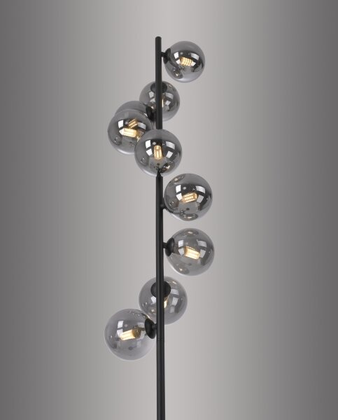 Schöner Wohnen 14506-18 - Lampadar LED DUBAI 9xG9/3W/230V negru/fumuriu