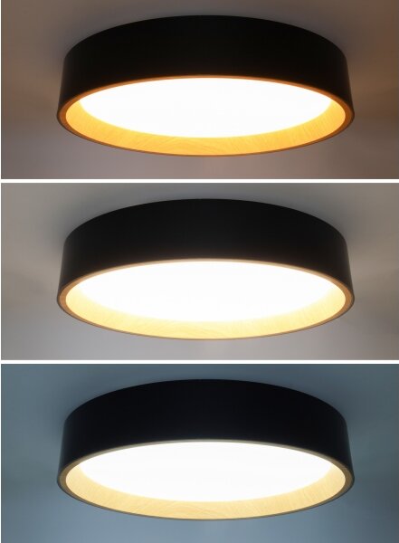 Plafonieră LED dimabilă Solight WO8016 LARIOS LED/48W/230V d. 39 cm negru + telecomandă
