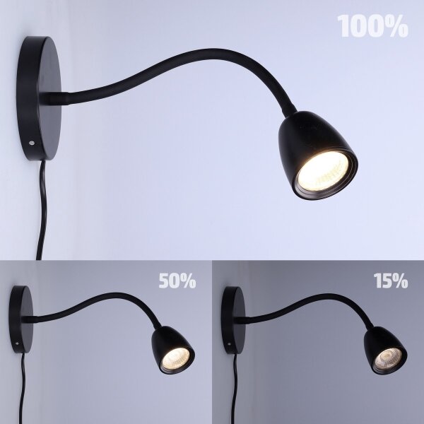 Veioză LED dimabilă Solight WO54-B LED/4W/230V negru