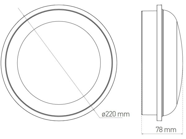 Plafonieră LED de exterior DARA LED/20W/230V IP65 negru