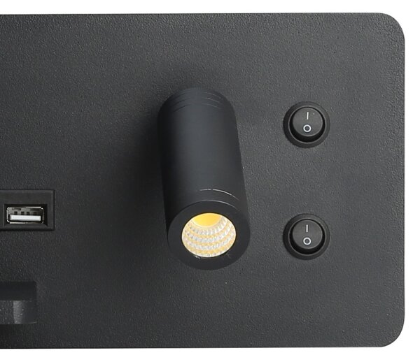 Aplică LED cu raft, USB și funcție de încărcare fără fir Immax 08288L LED/3W/230V + LED/3W