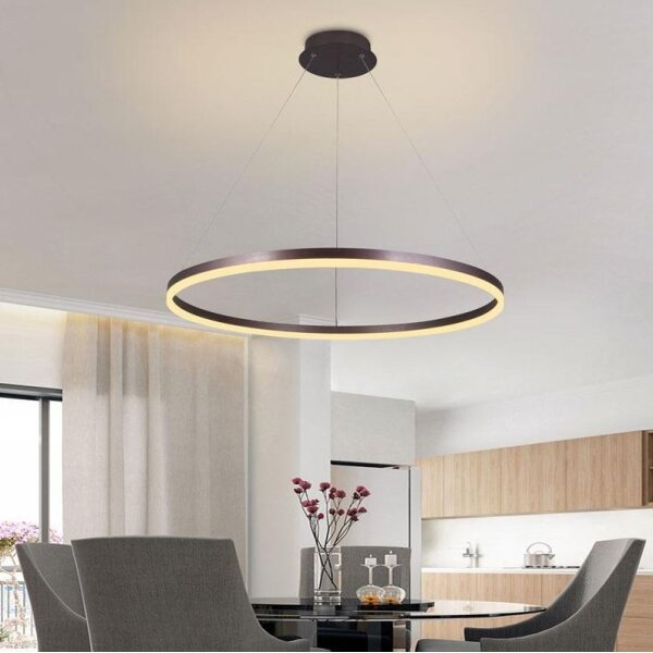Brilagi - Lustră reglabilă pe cablu CIRCLE LED/55W/230V 3000-6500K maro+telecomandă
