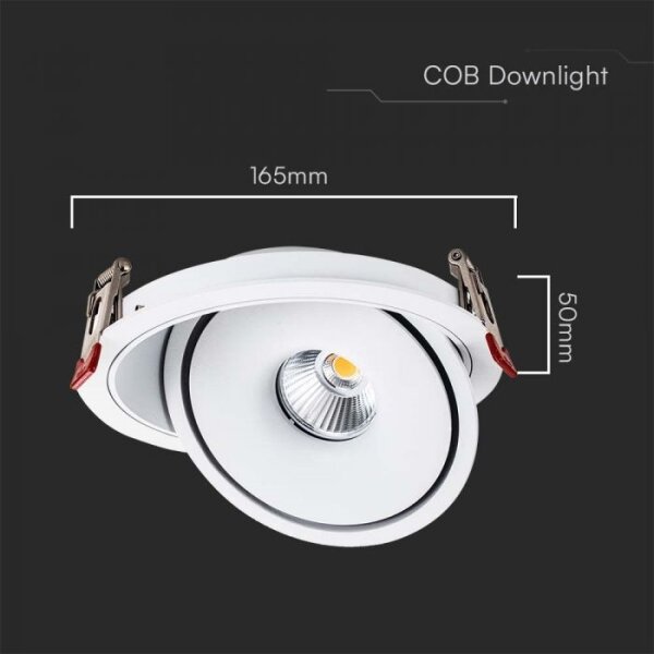 LED spot încastrat 20W 230V 3000/4000/6400K pr.16,5 cm alb