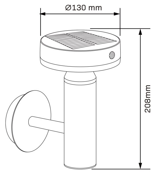 LED lampă solară de perete cu senzor GWINEA LED/4,5W/3,7V IP44 negru
