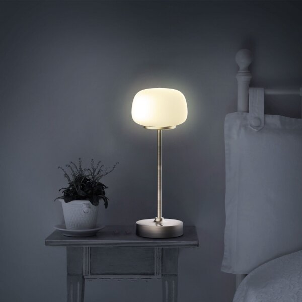 Lampă LED tactilă dimabilă de masă RIMINI LED/2W/5V USB 2000 mAh auriu/alb