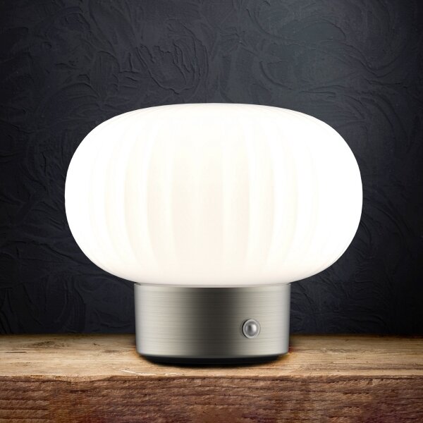 Lampă LED tactilă dimabilă de masă LATTE LED/1,8W/5V USB 2000 mAh crom/alb