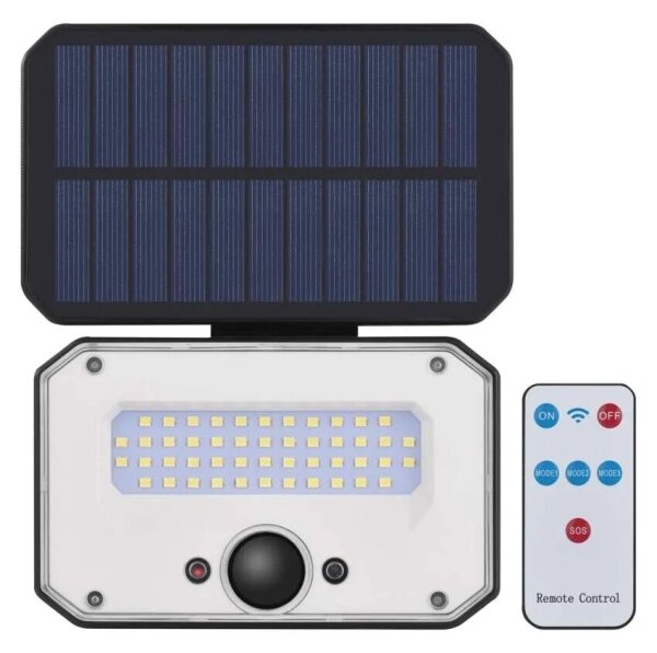 Proiector LED solar cu senzor de mișcare SPILO LED/3,7V 3600mAh 3000K IP54 + telecomandă