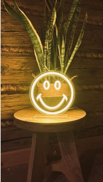 2Kids Toys - Decorațiune de masă neon LED, 5W, USB, față zâmbitoare
