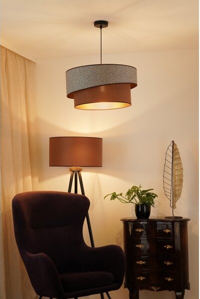 Lustră pe cablu Brilagi VEGAS SHINE 1xE27/15W/230V d. 50 cm gri/maro