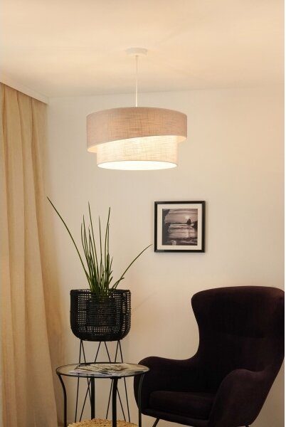 Lustră pe cablu Brilagi DOVER SHINE 1xE27/15W/230V d. 50 cm gri/crem