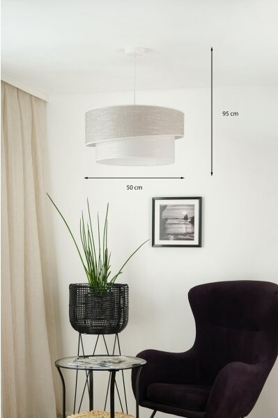 Lustră pe cablu Brilagi DOVER SHINE 1xE27/15W/230V d. 50 cm gri/crem