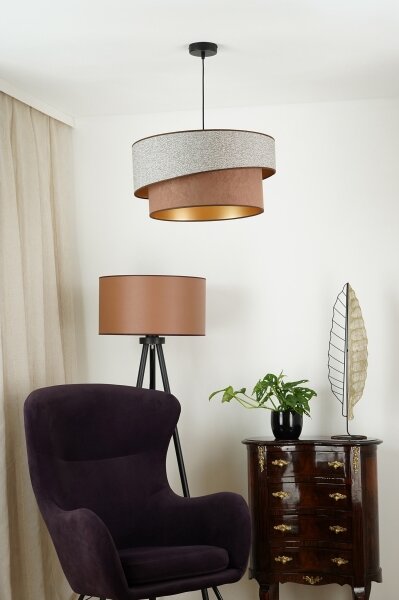 Lustră pe cablu Brilagi VEGAS SHINE 1xE27/15W/230V d. 50 cm gri/maro