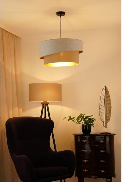 Lustră pe cablu Brilagi VEGAS SHINE 1xE27/15W/230V d. 50 cm crem/bej