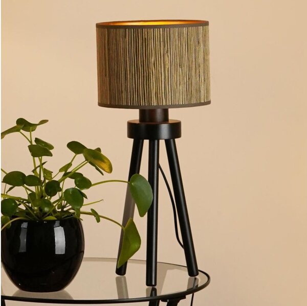 Brilagi - Lampă de masă BOSTON ROLLER 1xE27/15W/230V maro/auriu
