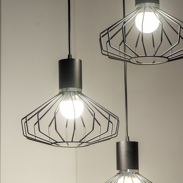 Lustră pe cablu SOLANO 3xE27/15W/230V negru/crom lucios