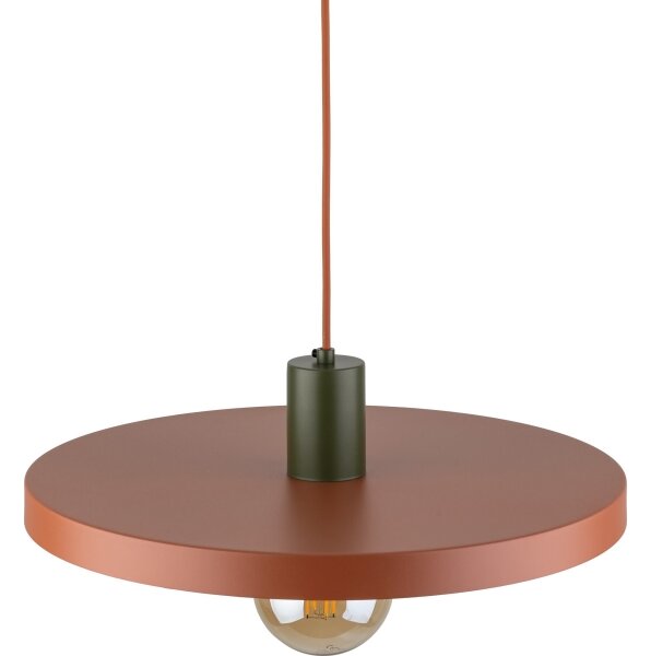 Lustră pe cablu SILA 1xE27/15W/230V d. 40 cm cărămidă/verde