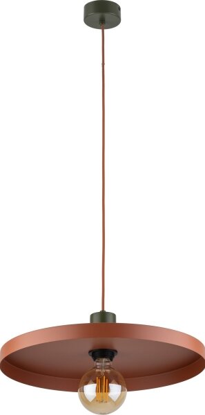 Lustră pe cablu SILA 1xE27/15W/230V d. 40 cm cărămidă/verde