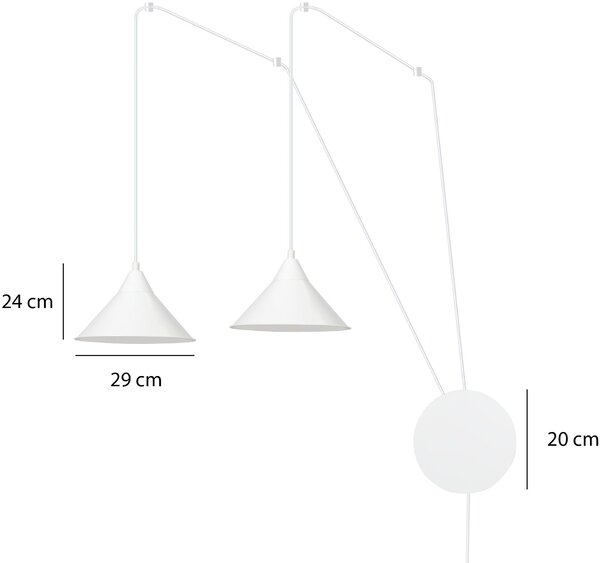 Emibig Abramo lampă suspendată 2x15 W alb 159/2