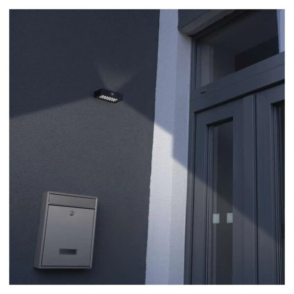 Proiector LED solar cu senzor de mișcare LED/3,7V 1200mAh 4000K IP65 negru