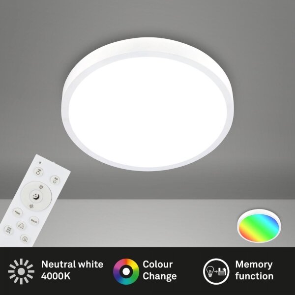 Plafonieră LED RGBW dimabilă Briloner 3709-016 LED/22W/230V alb + telecomandă
