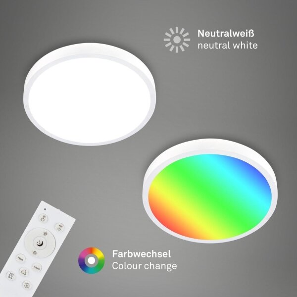 Plafonieră LED RGBW dimabilă Briloner 3709-016 LED/22W/230V alb + telecomandă