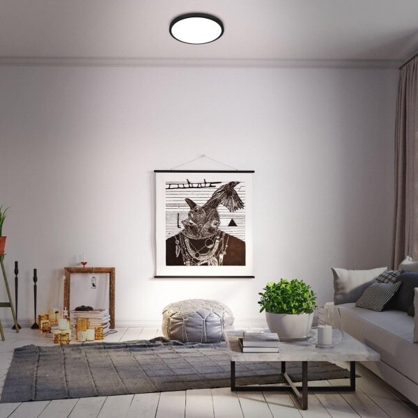 Plafonieră LED RGBW dimabilă Briloner 3709-015 LED/22W/230V negru + telecomandă
