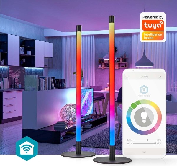 Nedis WIFILD10RGBW-SADA 2xLED RGBIC lampă birou LED 36W 2700-6500K + DO
