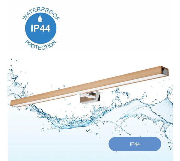 Aplică LED pentru oglindă Brilagi WOODY MIRROR LED/15W/230V IP44 stejar/crom