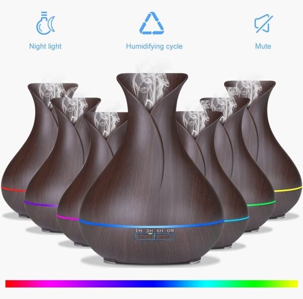 Umidificator și ionizator de aer LED RGB 400 ml