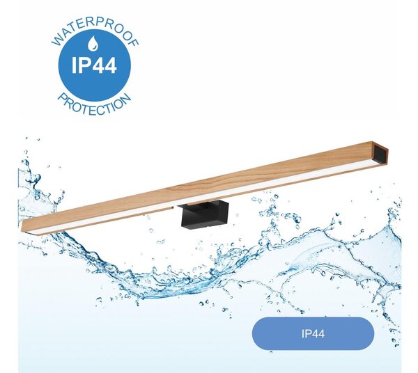 Aplică LED pentru oglindă Brilagi WOODY MIRROR LED/15W/230V IP44 stejar/negru