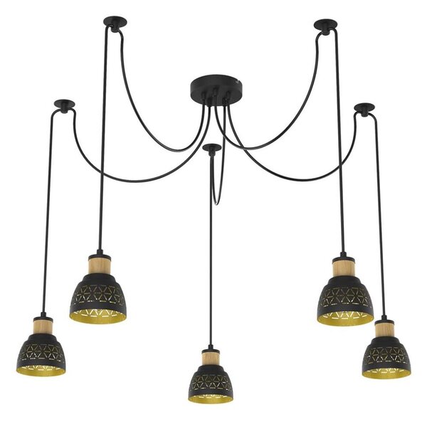 Lustră pe cablu Prezent 27525 MESCALA 5xE14/40W/230V negru păianjen