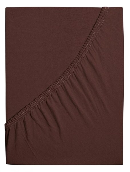 Cearceaf Jersey pentru patut de copii EXCLUSIVE 60x120 cm maro inchis