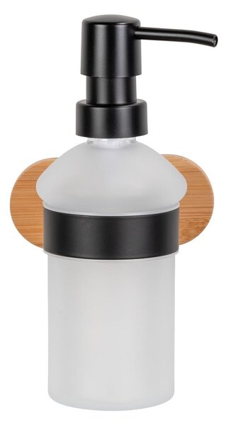 Dozator de săpun lichid negru/în culoare naturală autoadeziv din sticlă 300 ml Orea Bamboo – Wenko