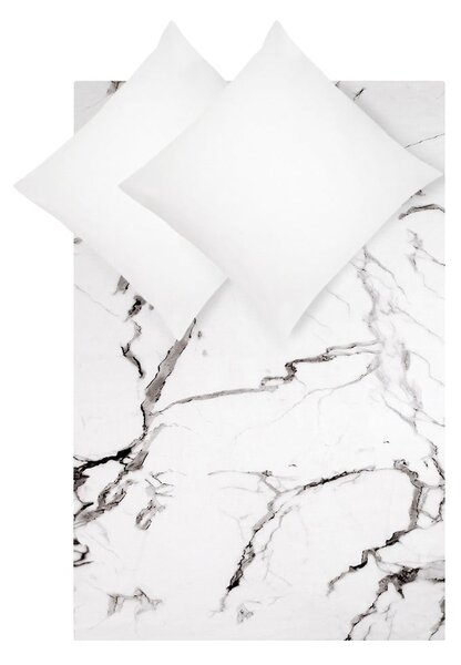 Lenjerie de pat din bumbac percale Westwing Collection Malin, 200 x 200 cm, alb-negru