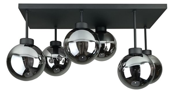Lustră aplicată DEA 6xE14/60W/230V negru/negru fumuriu