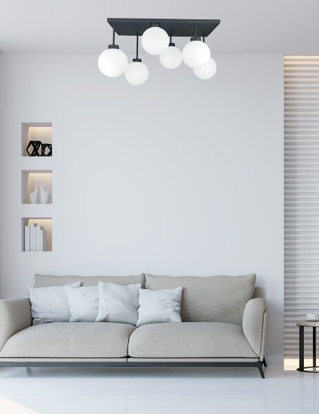 Lustră aplicată DEA 6xE14/60W/230V negru/alb